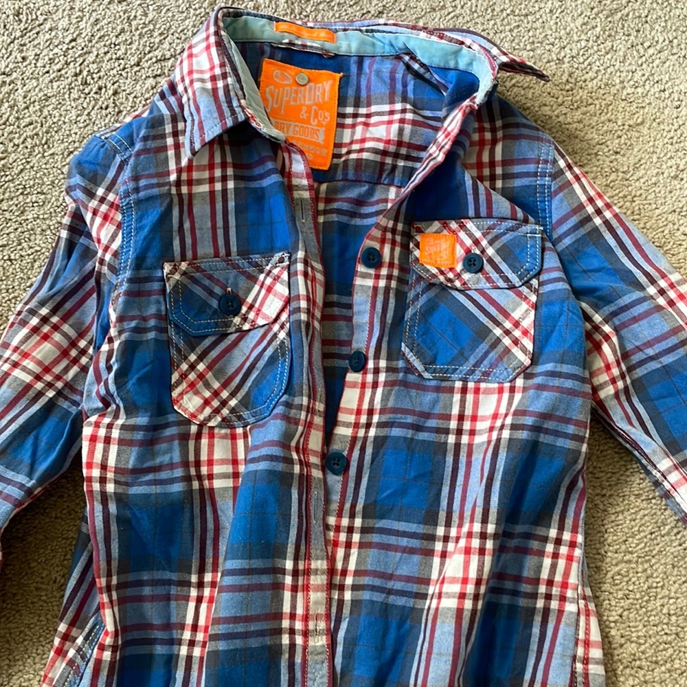 Superdry Plaid Flannel with Elbow Patches